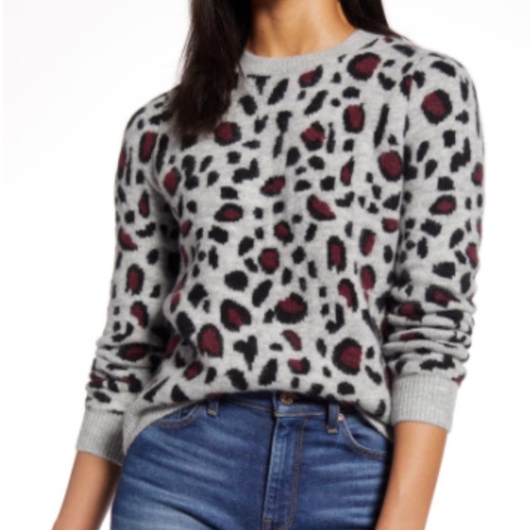 NEW Halogen Leopard Spot Crewneck Pullover Sweater - Picture 2 of 12